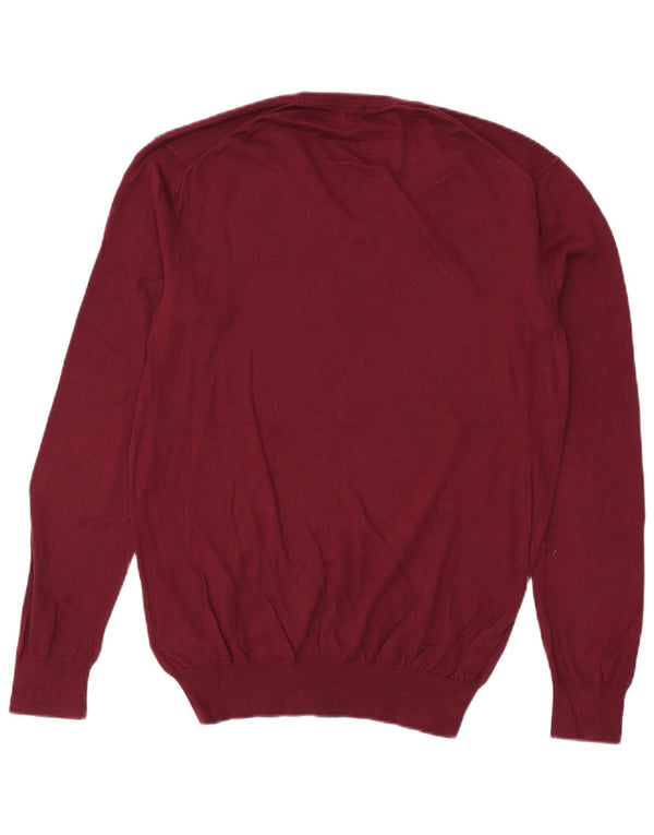Polo Ralph Lauren Maglione da uomo slim fit con scollo a V piccolo in cotone bordeaux