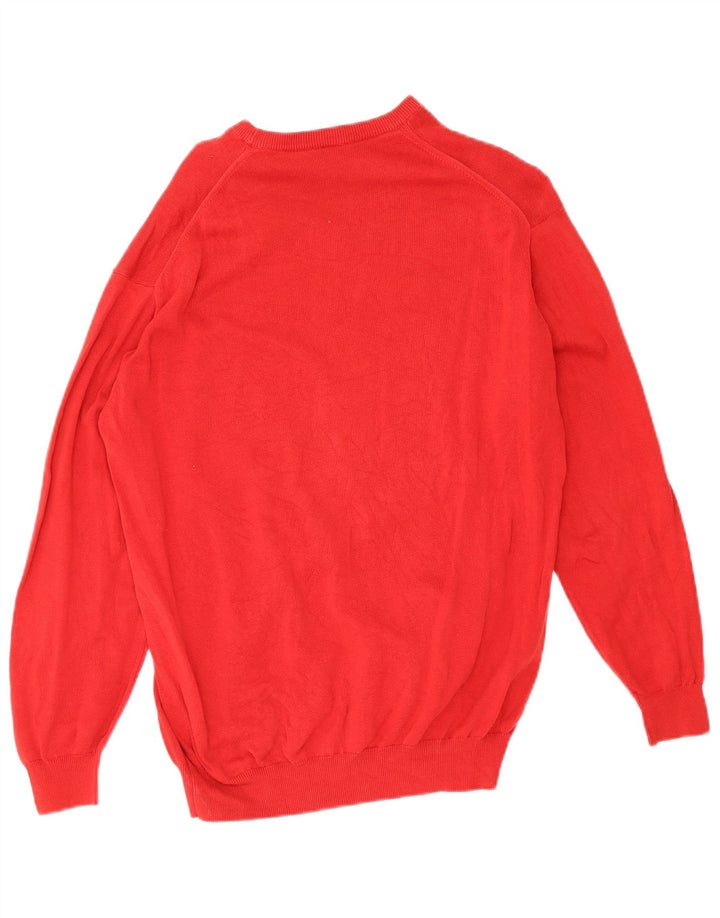 Maglione maglione girocollo da uomo Lacoste taglia 4 cotone rosso medio