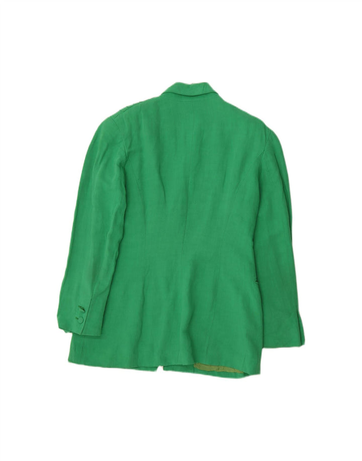 STATE OF CLAUDE MONTANA Womens 1 Button Blazer Jacket US 8 Medium Green