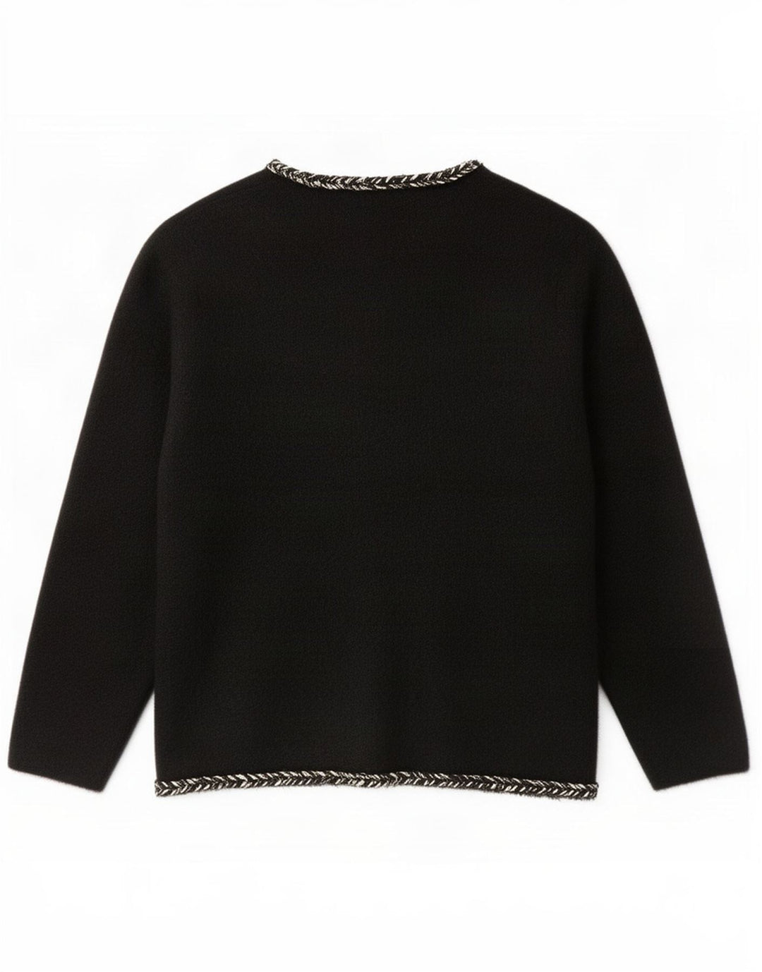 Maglione cardigan da donna vintage UK 12 medio nero in poliammide
