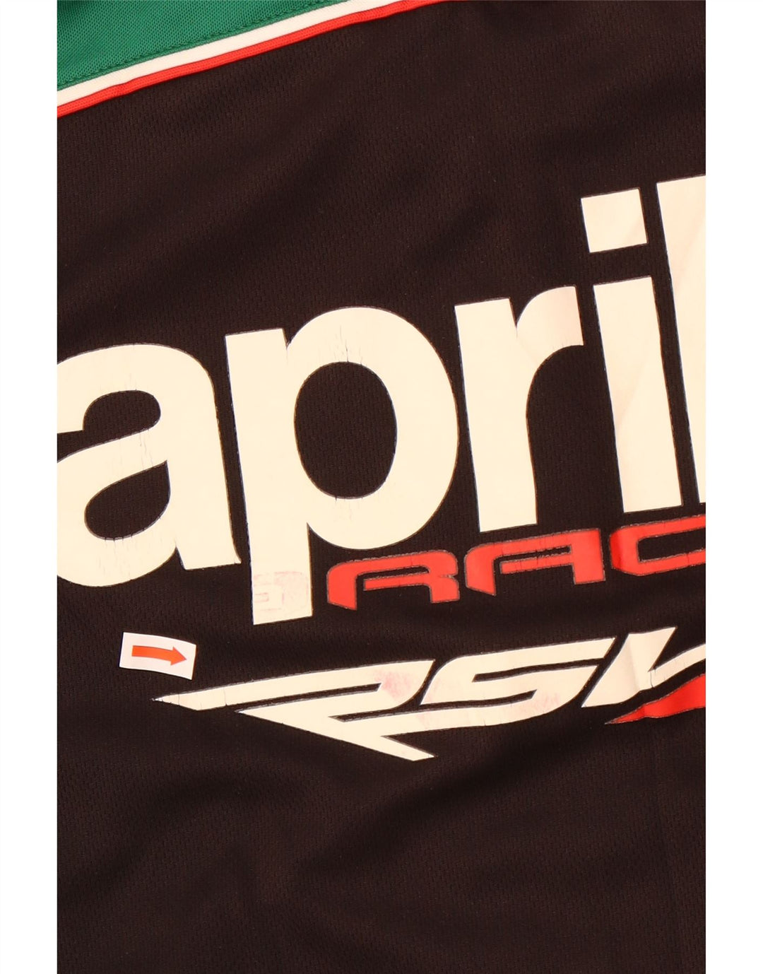 Polo grafica da uomo Aprilia grande in poliestere color block nero