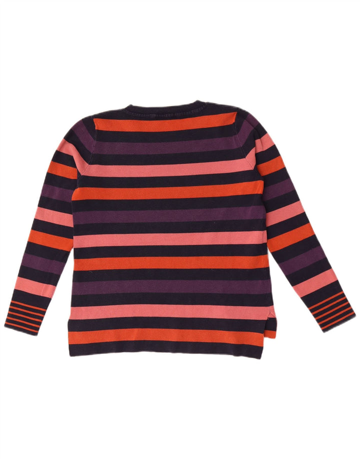Maglione maglione girocollo da donna Oasis UK 10 piccolo a righe multicolore