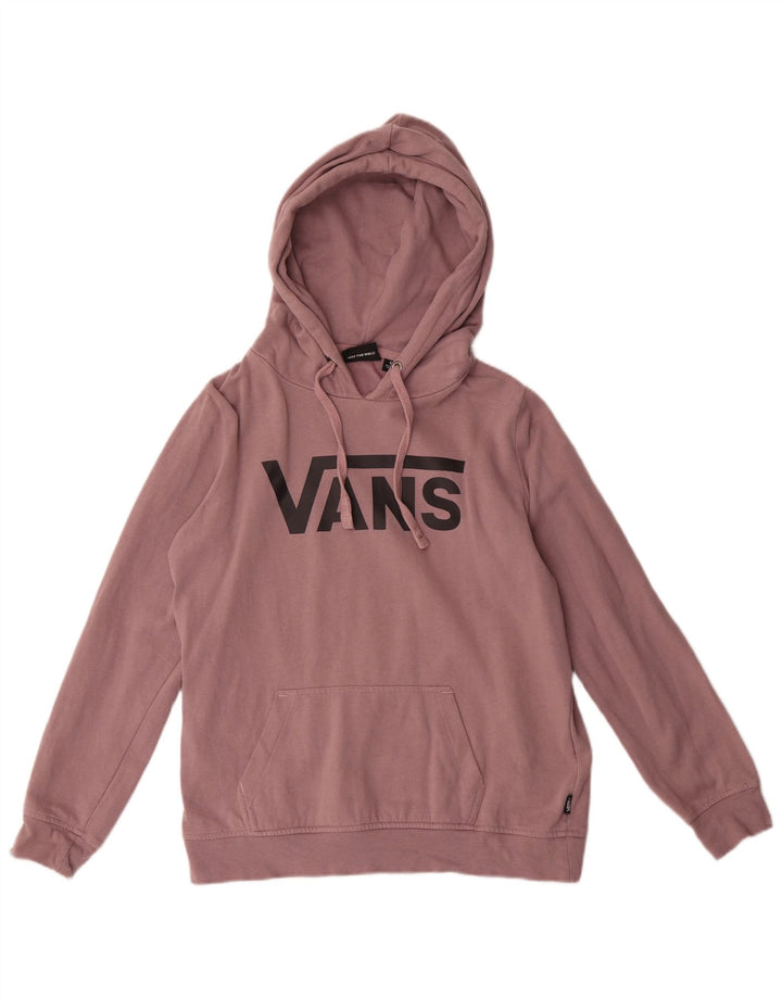 Felpa con cappuccio oversize con grafica da donna Vans UK 10 piccola in cotone viola