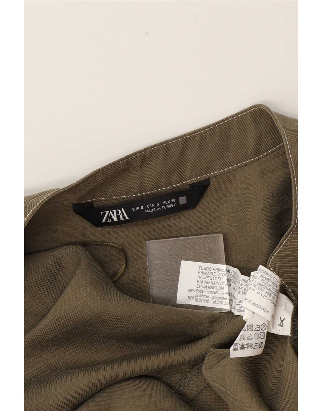 Tuta a maniche corte da donna Zara UK 10 Small Khaki Lyocell