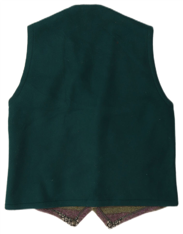 Gilet vintage da uomo verde medio Fair Isle