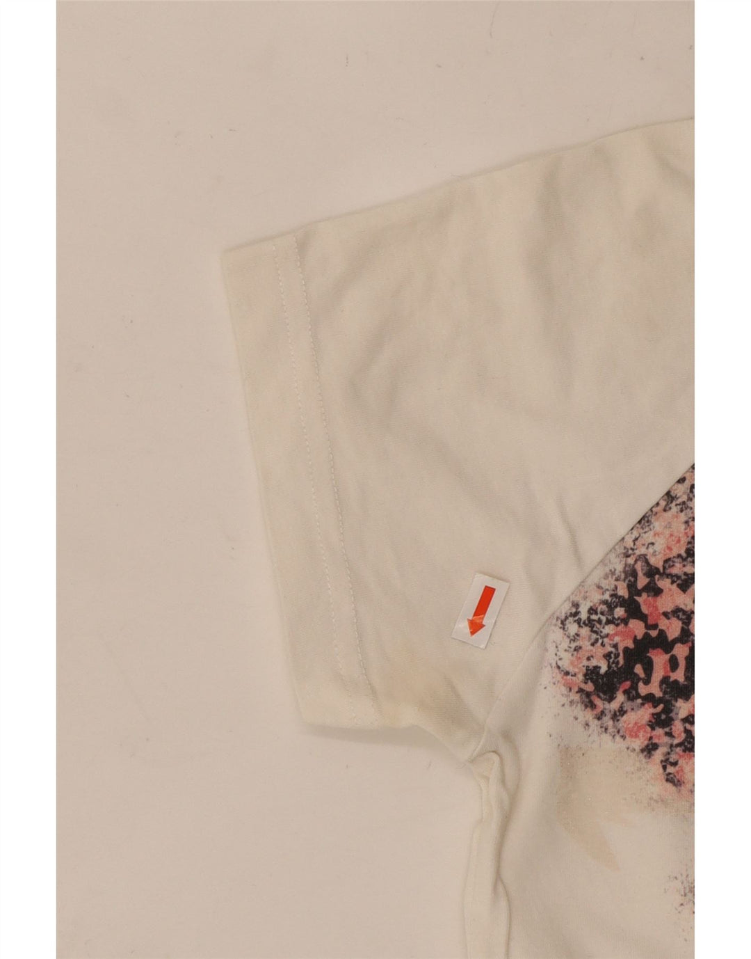 T-shirt grafica da donna ADIDAS Top UK 10 piccolo cotone bianco con stampa animalier