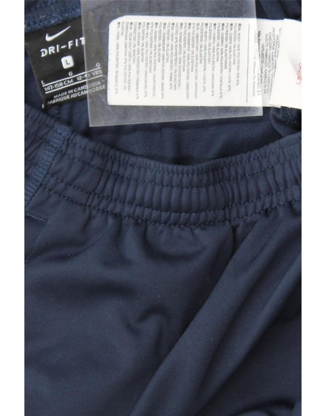 NIKE Boys Dri Fit Tracksuit Trousers 12-13 Years Large Navy Blue Polyester Vintage Nike and Second-Hand Nike from Messina Hembry 