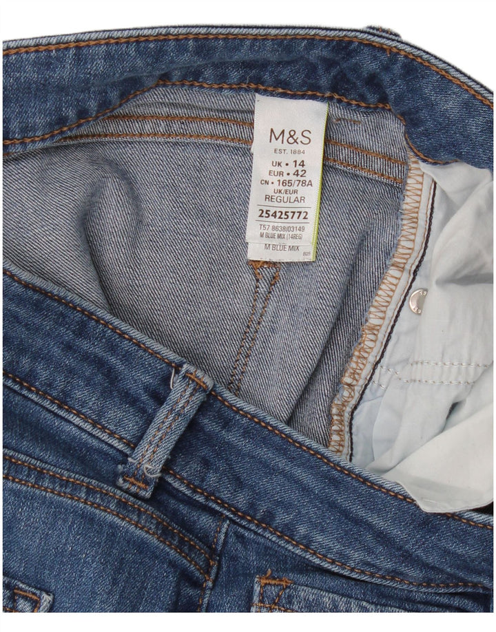 Jeans slim regolari da donna Marks & Spencer UK 14 Large W36 L29 Cotone blu