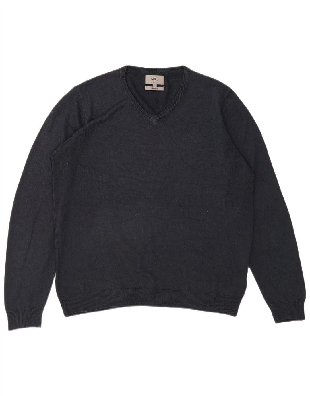 MARKS & SPENCER Maglione da uomo con scollo a V grande acrilico blu navy