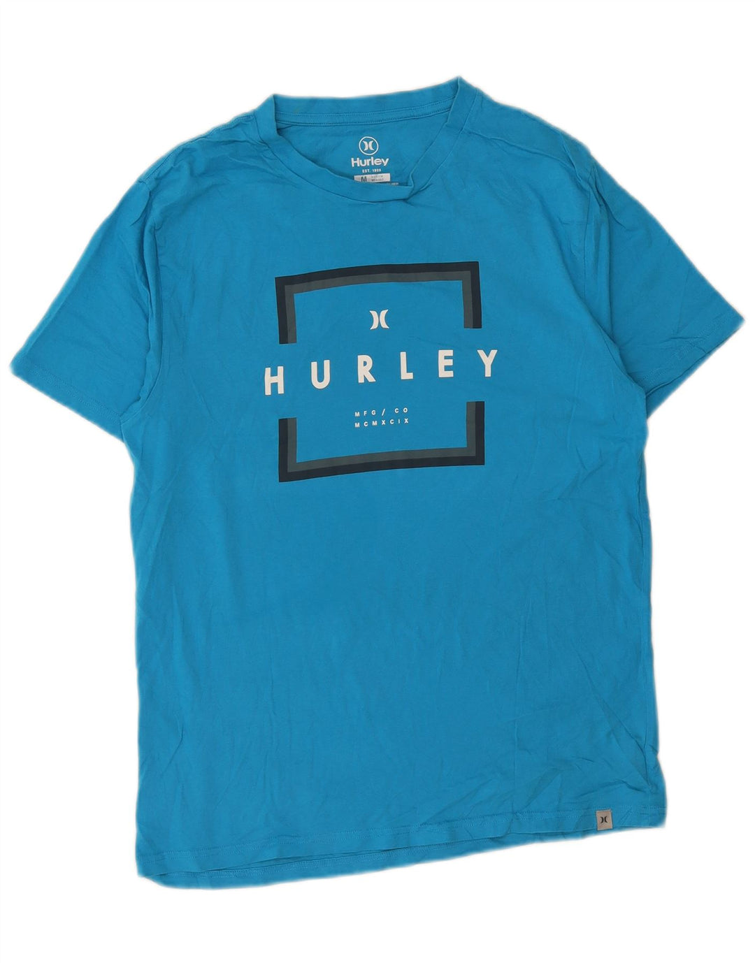 T-shirt grafica da uomo Hurley Top in cotone blu medio