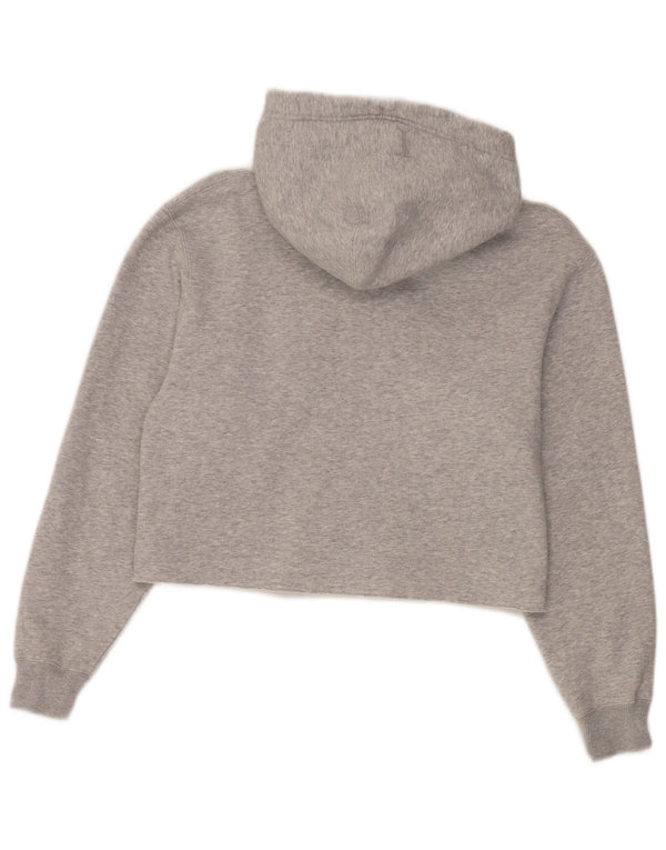 Maglione con cappuccio oversize corto da donna Calvin Klein Jeans UK 10 piccolo grigio