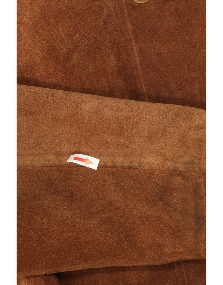 Giacca vintage in pelle scamosciata da uomo IT 54 2XL in pelle marrone