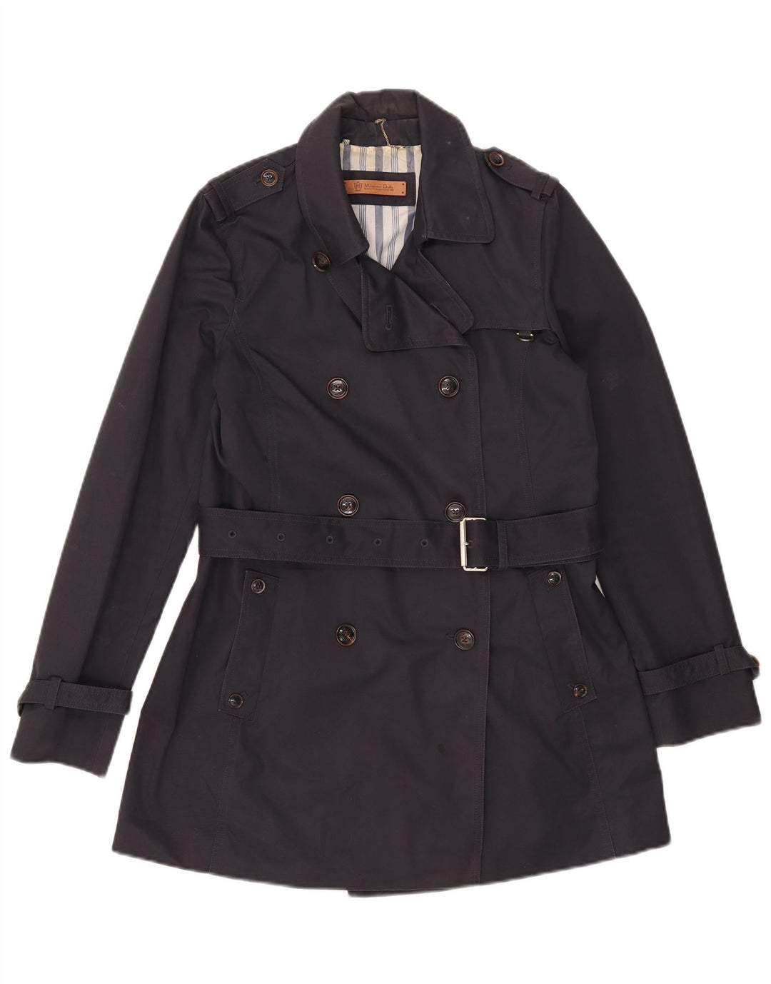 Trench da donna Massimo Dutti UK 12 cotone medio blu navy