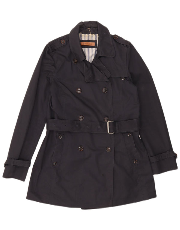 Trench da donna Massimo Dutti UK 12 cotone medio blu navy