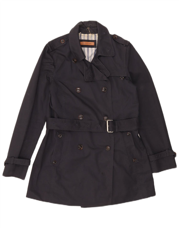 Trench da donna Massimo Dutti UK 12 cotone medio blu navy