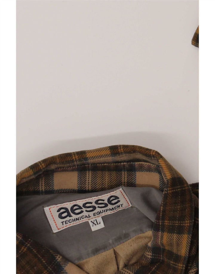 Camicia da uomo in flanella Aesse XL scozzese marrone