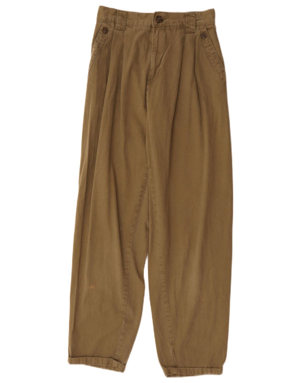 Pantaloni casual con ancoraggio a vita alta da donna Topshop UK 6 XS W26 L28 Cachi