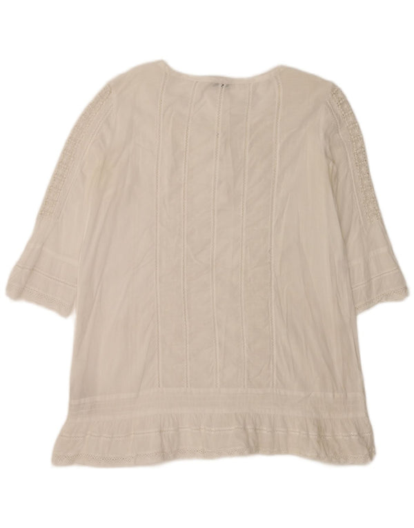 Top tunica oversize da donna con maniche a 3/4 Henry's IT 40 piccolo bianco