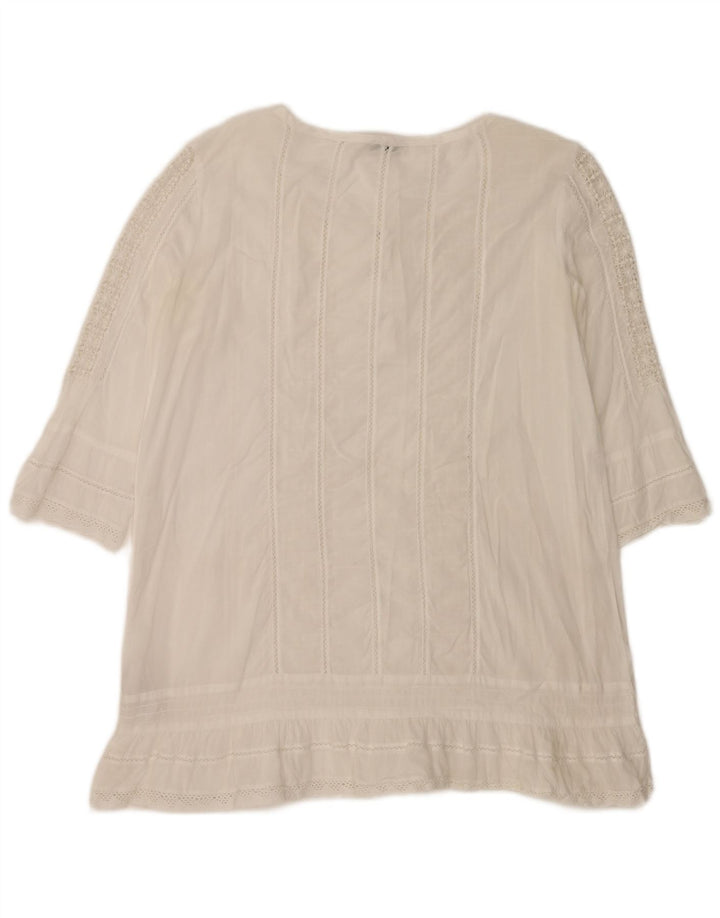 Top tunica oversize da donna con maniche a 3/4 Henry's IT 40 piccolo bianco