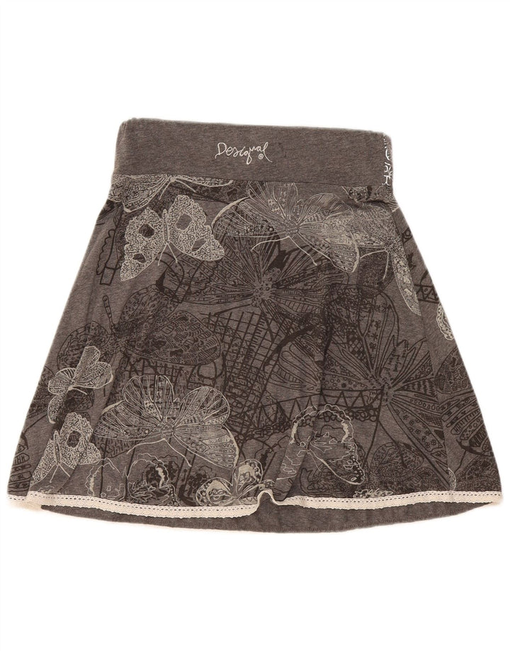 Desigual Gonna a trapezio grafica da donna media W30 in cotone floreale grigio