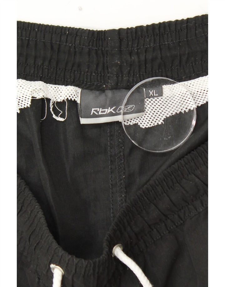 REEBOK Pantaloncini sportivi grafici da uomo XL Nero Poliestere color block