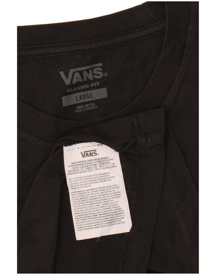 T-shirt da uomo dalla vestibilità classica VANS, taglia grande, in cotone nero