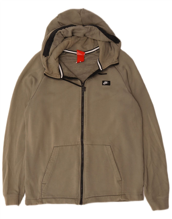 Felpa con cappuccio e zip Nike da uomo grande in cotone kaki