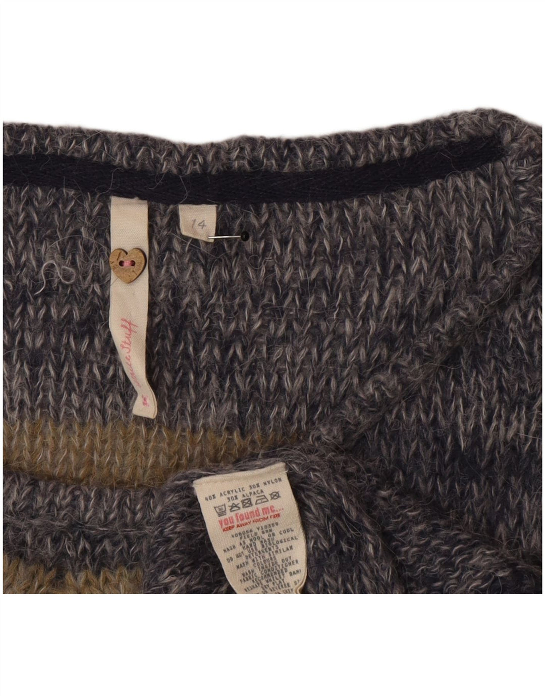 Maglione maglione con scollo a barca da donna White Stuff UK 14 grande multicolore