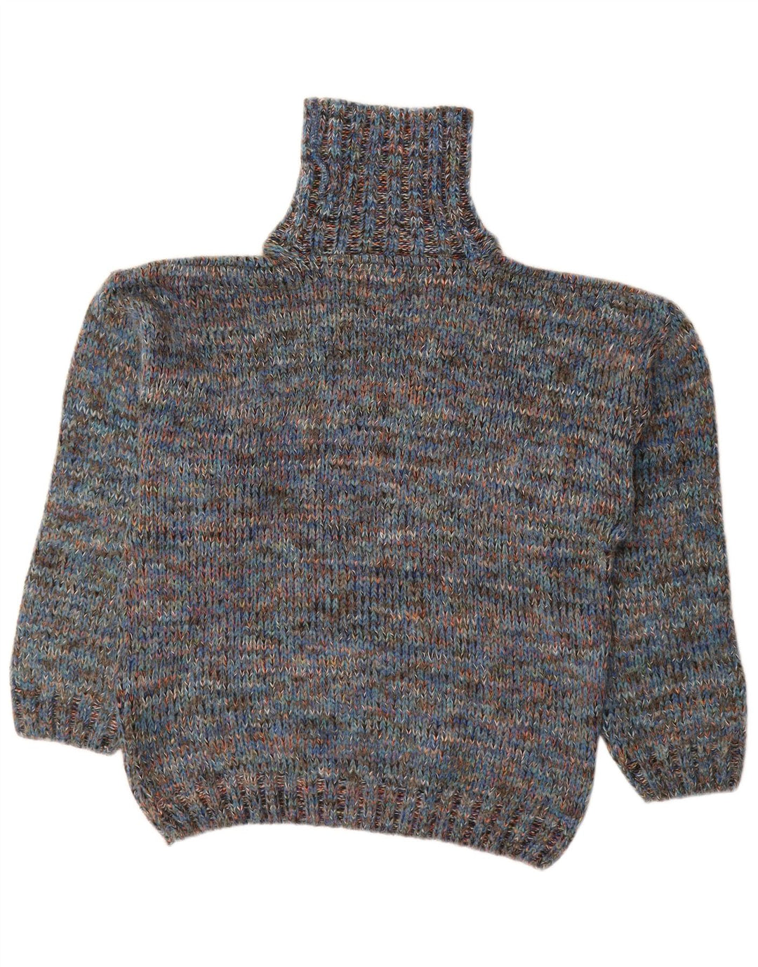 NORTH POLE Maglione da uomo a collo alto in lana screziata blu medio