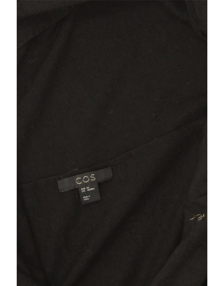 Maglione cardigan aperto oversize da donna Cos UK 6 XS lana nera