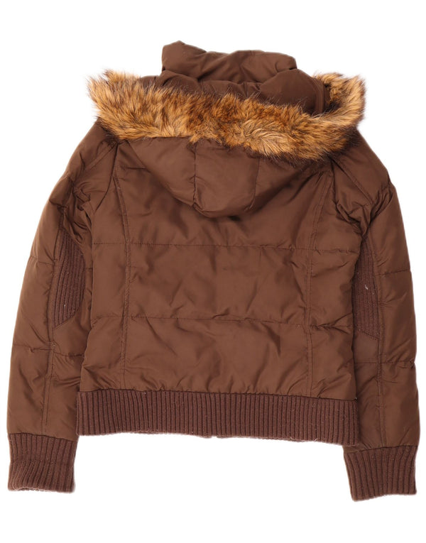 Giacca imbottita con cappuccio da donna Miss Sixty UK 10 Small Marrone Poliammide
