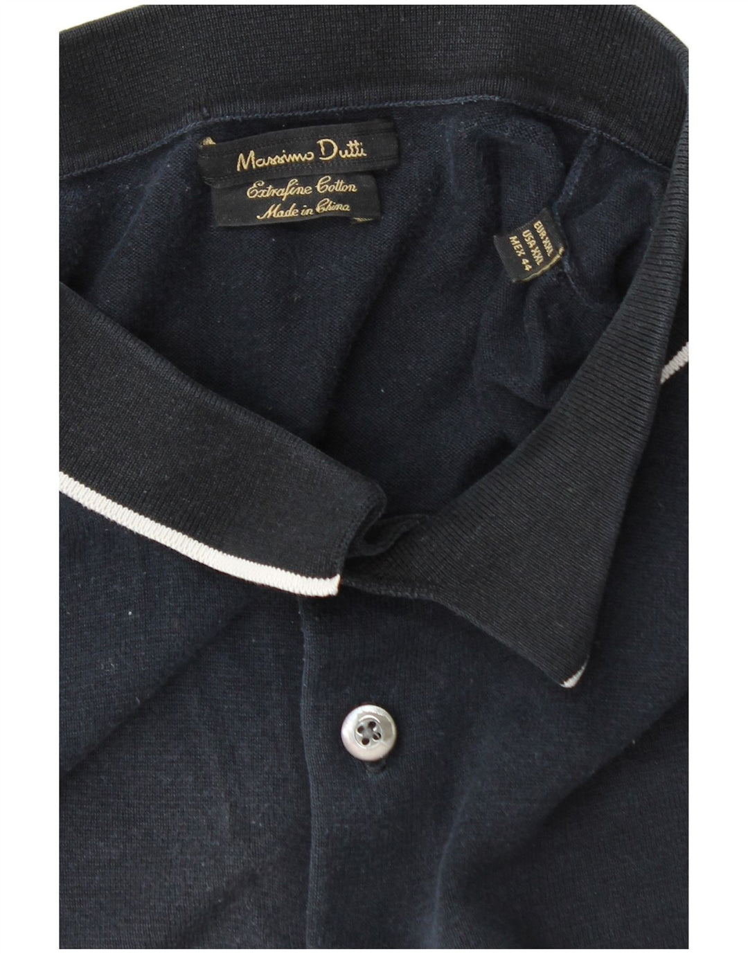 Polo da uomo Massimo Dutti 2XL in cotone blu navy