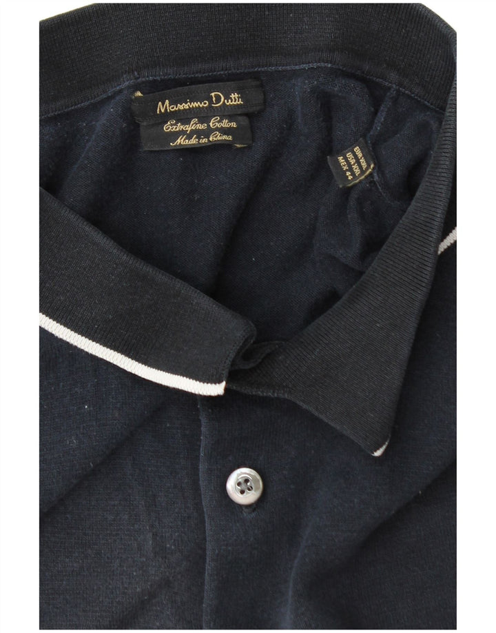 Polo da uomo Massimo Dutti 2XL in cotone blu navy
