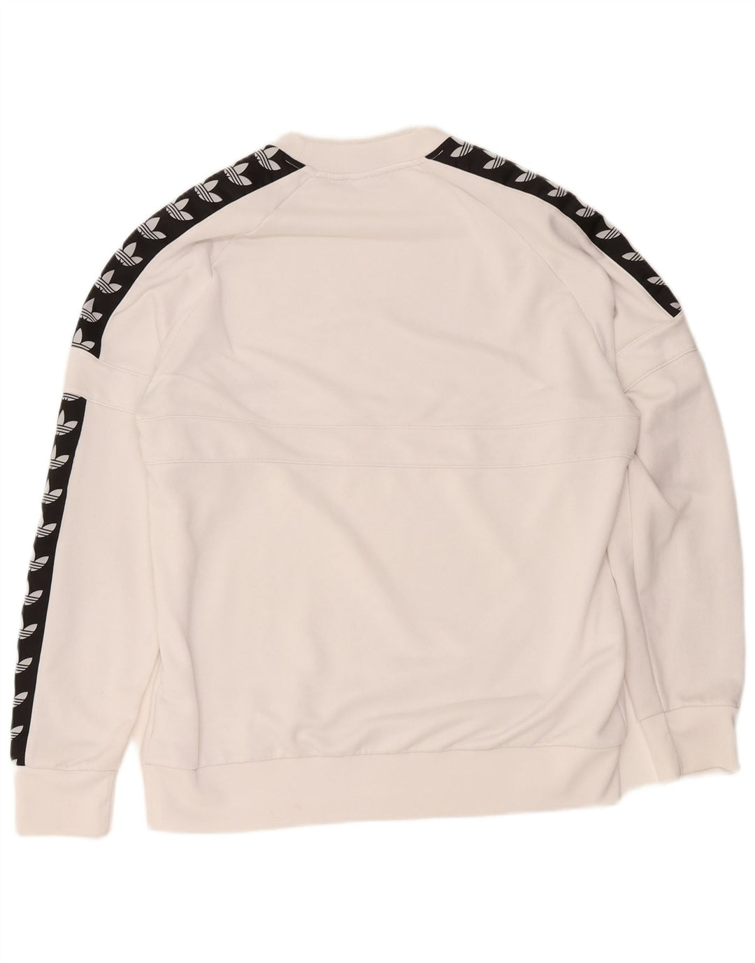 Felpa grafica da uomo Adidas, maglione grande, poliestere color block bianco
