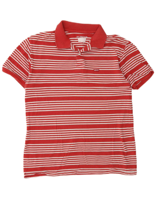 Polo Levi's da uomo in cotone a righe rosse medie