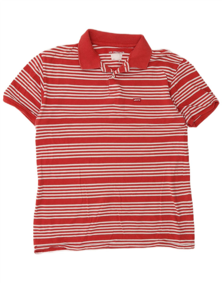 Polo Levi's da uomo in cotone a righe rosse medie