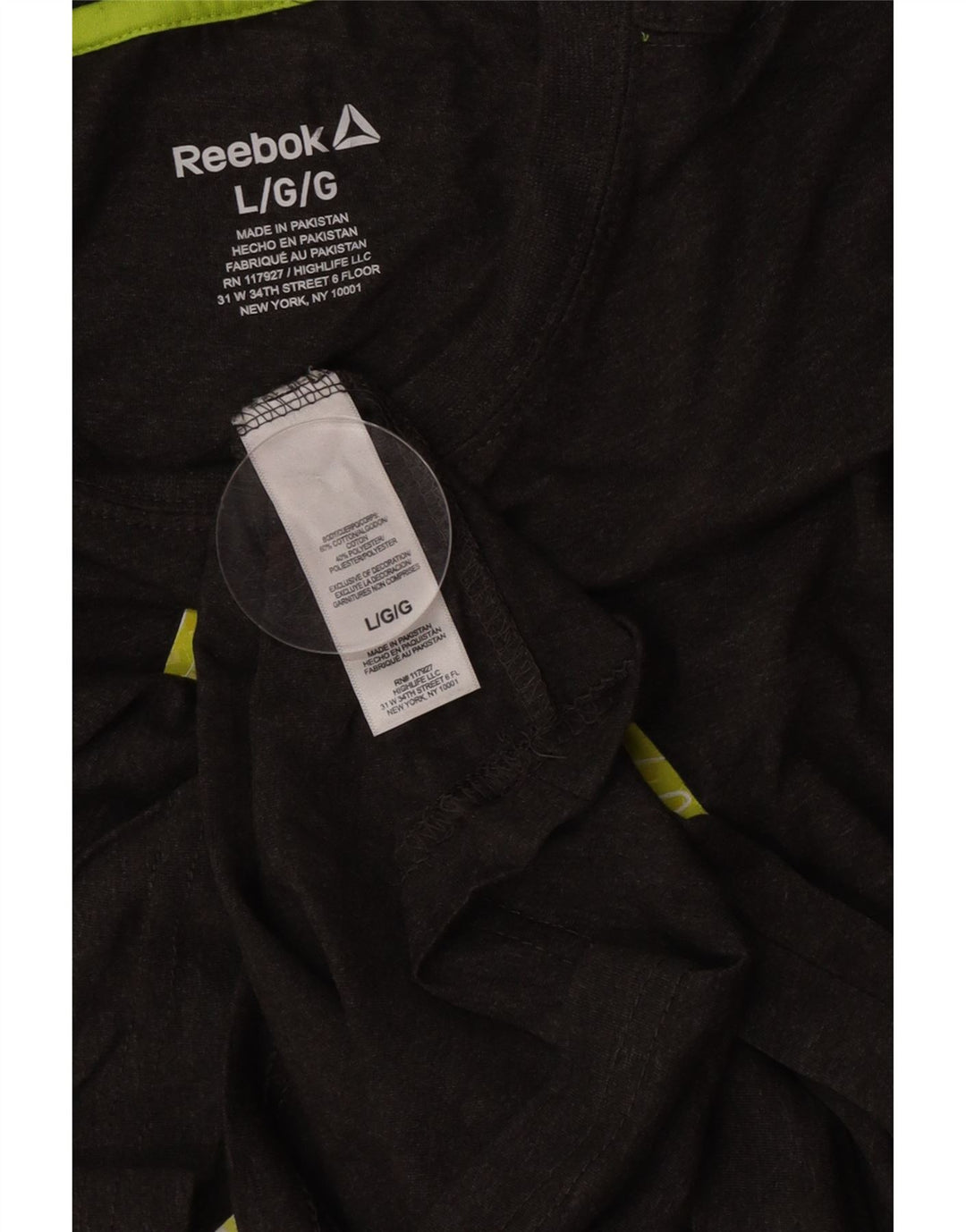 T-shirt grafica da uomo Reebok Top grande in cotone grigio
