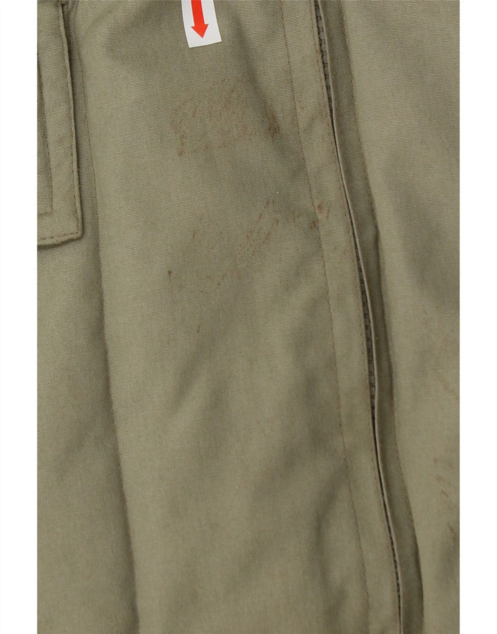VINTAGE Mens Padded Utility Gilet UK 38 Medium Khaki Polyester Vintage Vintage and Second-Hand Vintage from Messina Hembry 