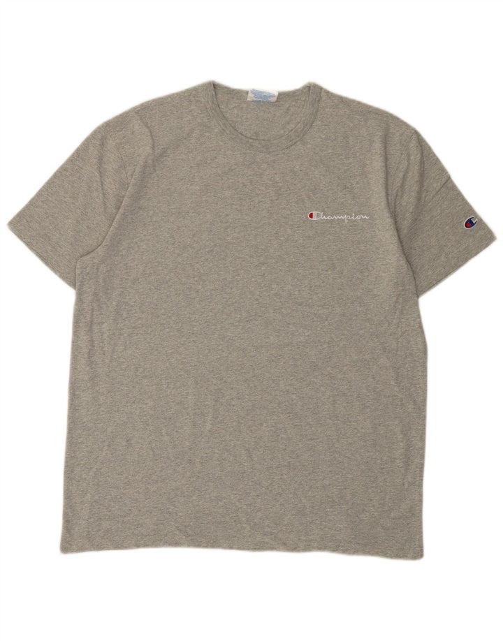 CHAMPION T-shirt Heritage da uomo Top grande in cotone chiazzato grigio