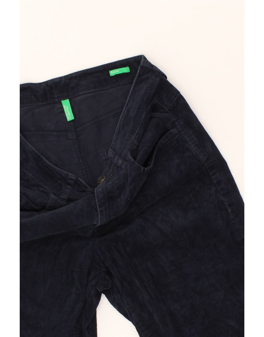 BENETTON Womens Regular Straight Casual Trousers W28 L30  Navy Blue Vintage Benetton and Second-Hand Benetton from Messina Hembry 