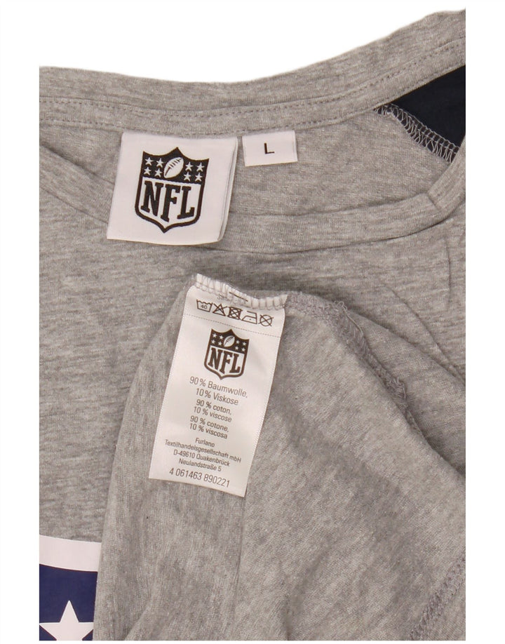 T-shirt grafica da uomo NFL Top grande in cotone color block grigio