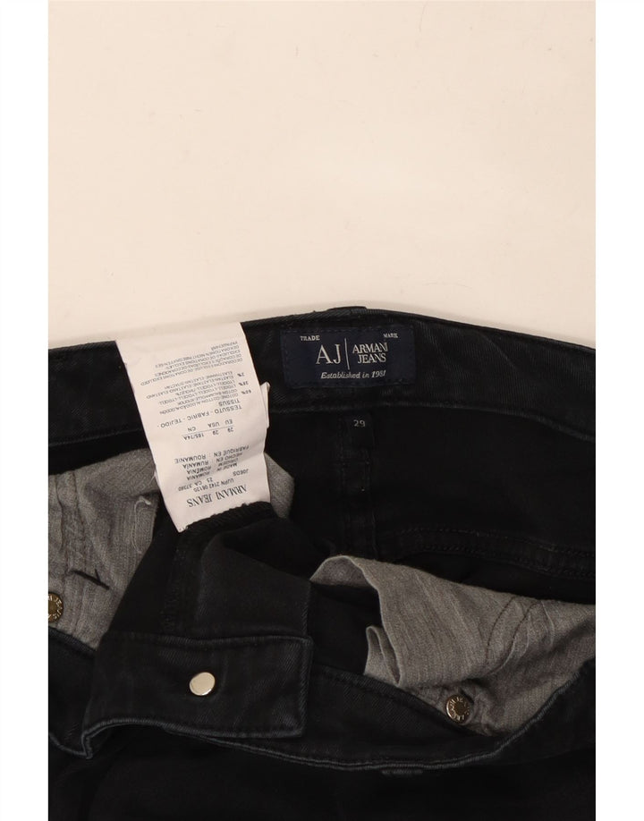 Jeans skinny da donna ARMANI W29 L29 cotone nero