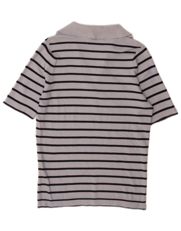 Polo da donna Marks & Spencer UK 14 Cotone a righe blu medio