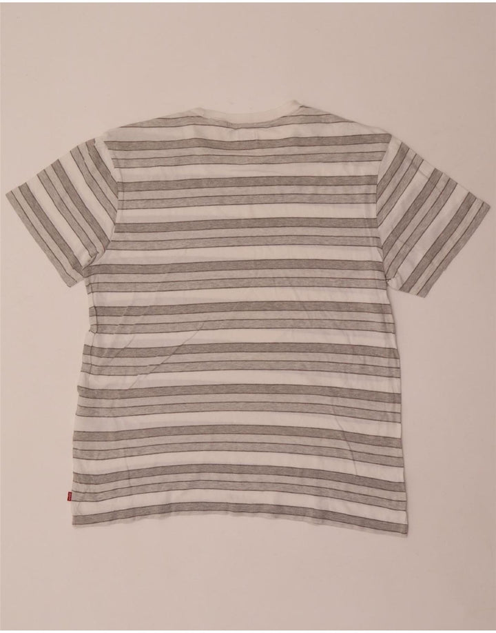 T-shirt da uomo Levi's Top grande in cotone a righe grigie