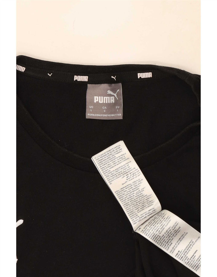 T-shirt da uomo Puma Top Large in cotone nero