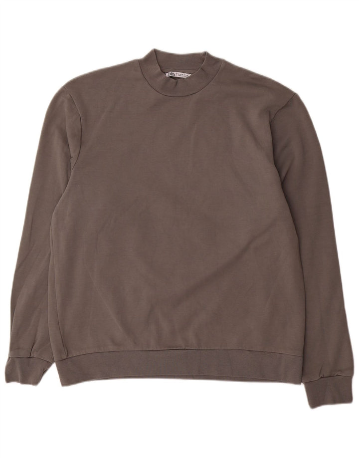 Felpa Zara Da Uomo Maglione Grigio Medio