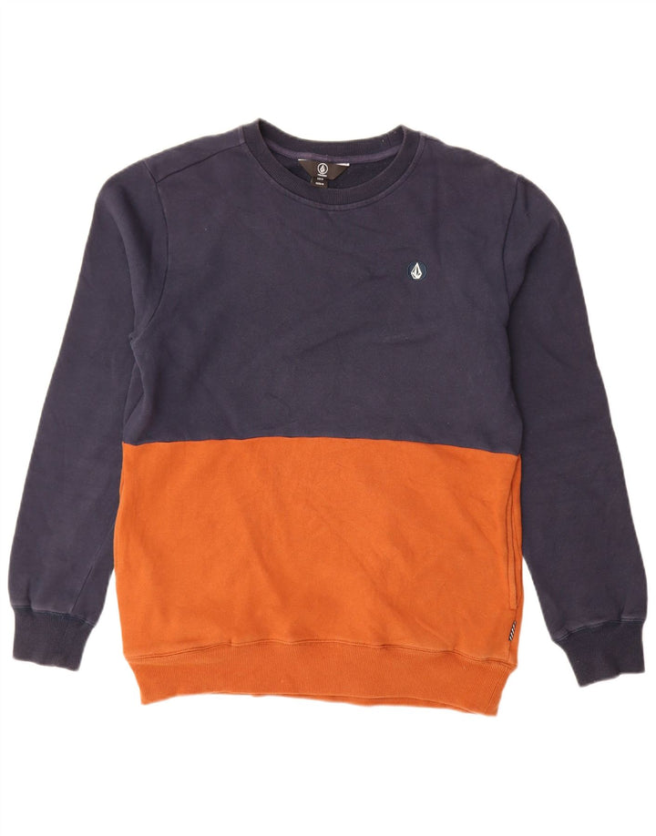 Felpa da uomo Volcom Maglione medio blu navy in cotone color block