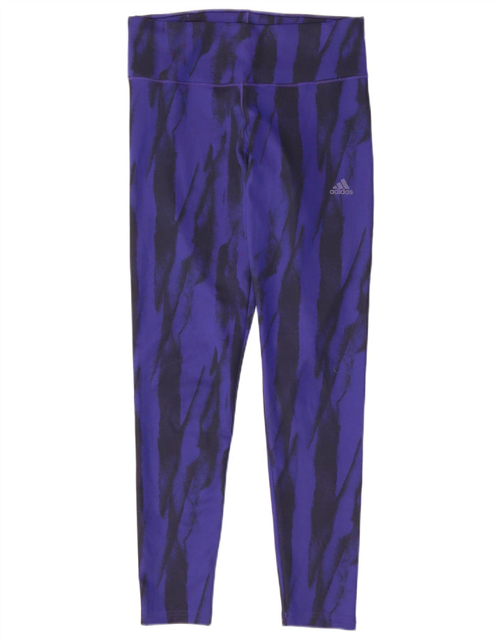 Leggings Adidas Climalite da donna UK 12/14 Poliestere a righe viola medio