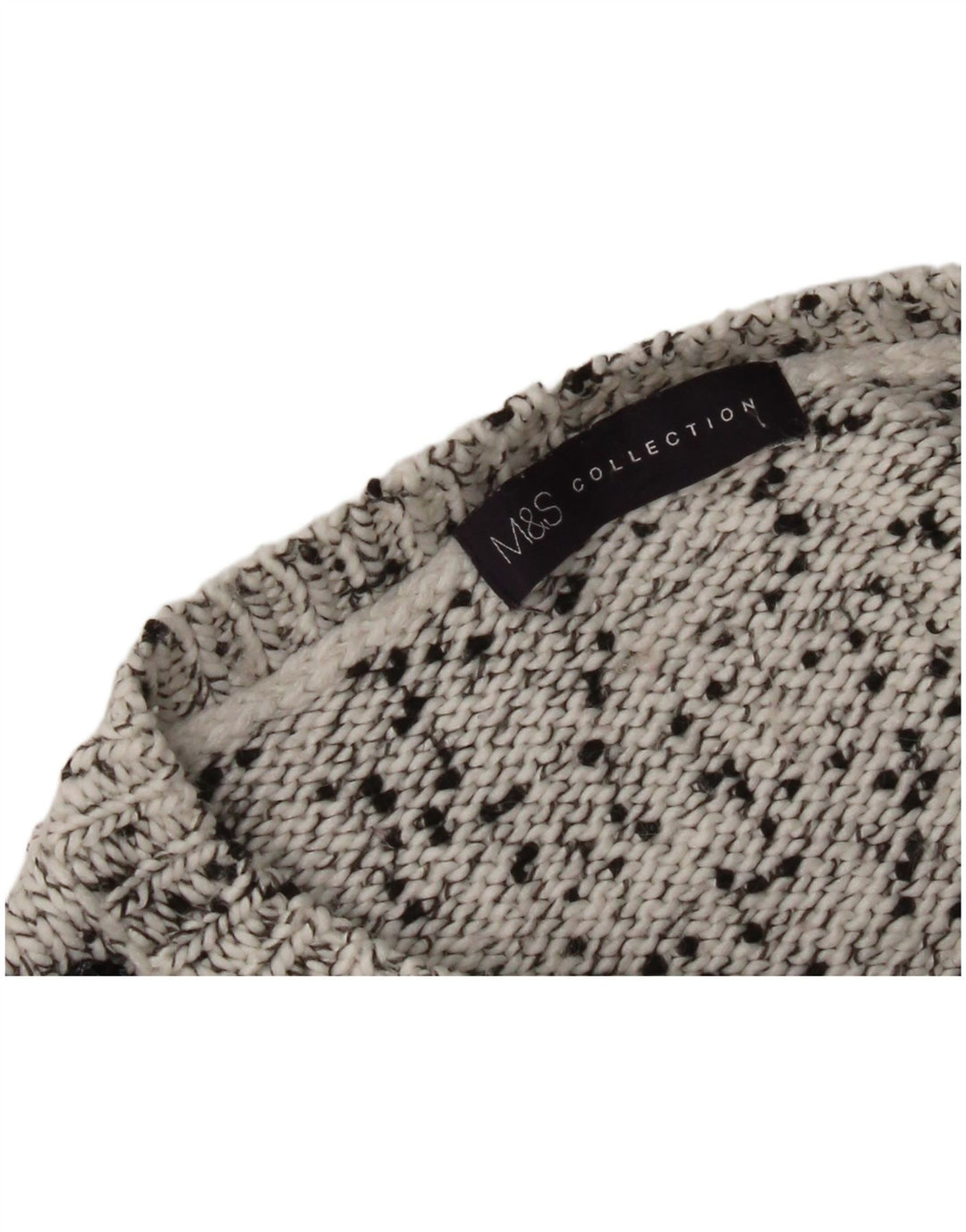 Maglione maglione con scollo a barca da donna Marks & Spencer UK 12 Grigio medio chiazzato