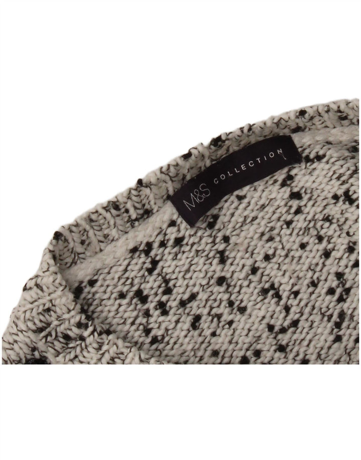 Maglione maglione con scollo a barca da donna Marks & Spencer UK 12 Grigio medio chiazzato